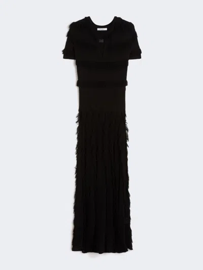 Max Mara Sleeveless Geometric-print Jersey Midi Dress In Black
