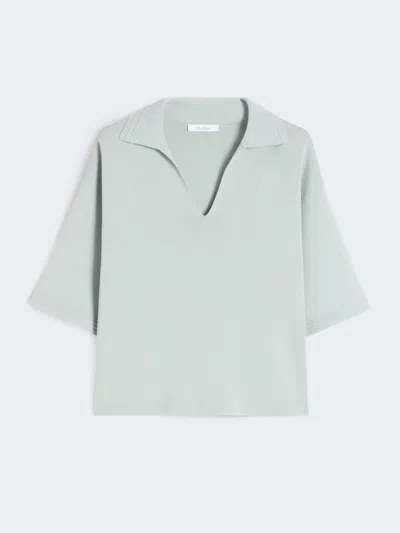 Max Mara Collared Pullover In Green