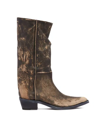 Khaite Calf Leather Pointed-toe Boots In Black