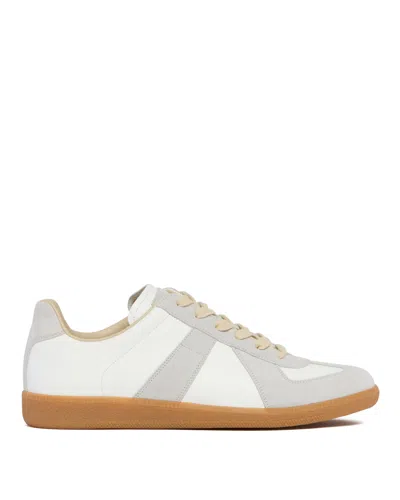 Maison Margiela Low-top Leather Sneakers With Contrasting Details In White