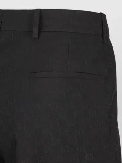 Gucci Tailored Trousers Subtle Pattern Belt Loops In Black