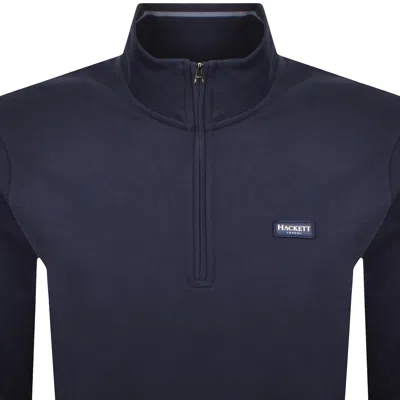 Hackett Half Zip Sweatshirt Navy In Blue