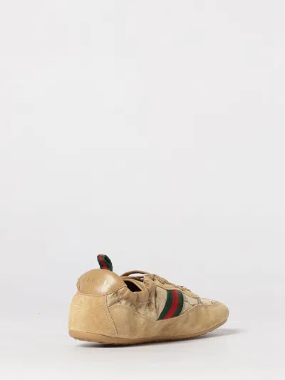 Gucci Shift Low Top Sneakers Rubber Sole Stripe In Brown