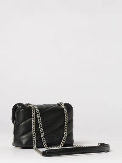 Pinko Big Love Bag Puff Maxi Quilt In Nero-old Silver