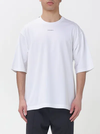 Dolce & Gabbana Men White Cotton Printed Oversized T-shirt In White