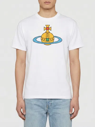 Vivienne Westwood Crew Neck Graphic Print Short Sleeve T-shirt In White