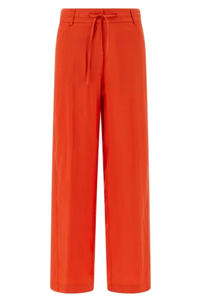 Nude Viscose Pants Tailored Belt Loops Pockets In Orange