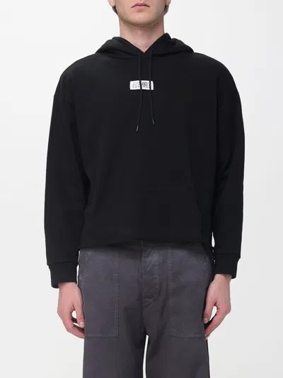 Mm6 Maison Margiela Relaxed Fit Crew Neck Sweatshirt With Ribbed Detailing In Multi