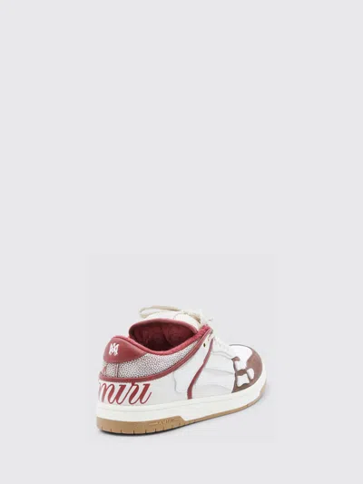 Amiri Brown Xl Skel Top Low Cow Leather Sneakers In White