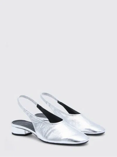 Aeyde Womens Silver Dua Slingback Leather Flats Eur 40.5 / 7.5 Uk In Metallic