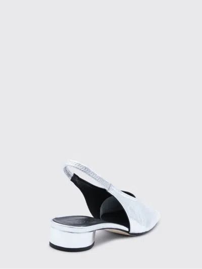 Aeyde Womens Silver Dua Slingback Leather Flats Eur 40.5 / 7.5 Uk In Metallic