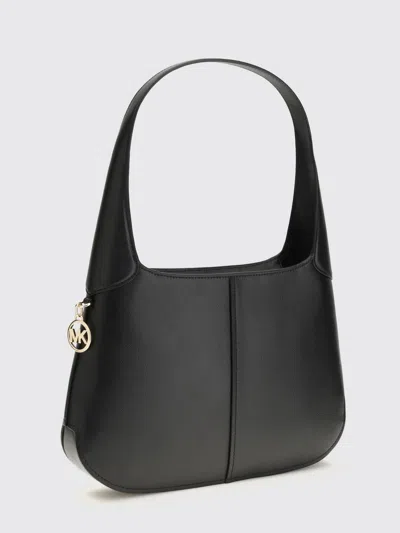 Michael Kors Alice Leather Shoulder Bag Structured Top Handle In Black