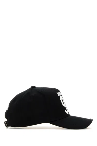 Dsquared2 Black Cotton Baseball Cap In Pattern