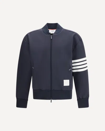 Thom Browne Classic Loopback 4-bar Bomber Men In Blue