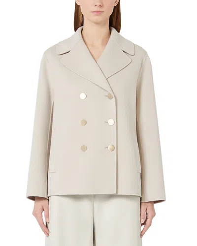 Max Mara Wool Broadcloth Jacket In Neutral