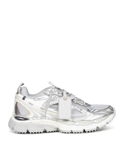 Off-white Ow Be Right Grey Low Top Sneakers With Zip-tie Detail In Mesh And Leather Man In Multi