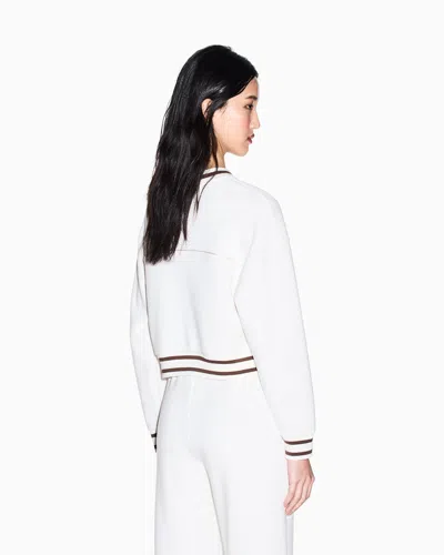 Armani Exchange Sweatshirt In Technical Fabric In White