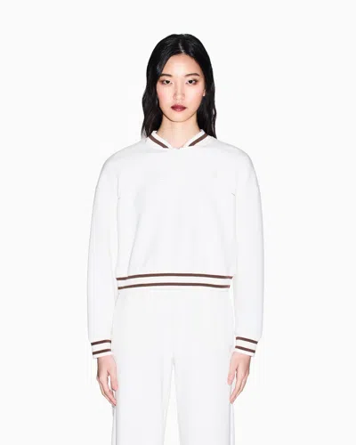 Armani Exchange Sweatshirt In Technical Fabric In White