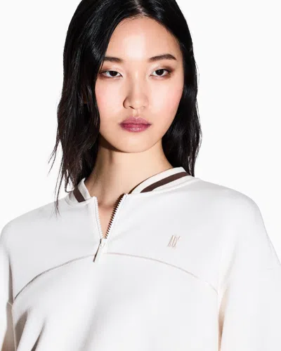 Armani Exchange Sweatshirt In Technical Fabric In White