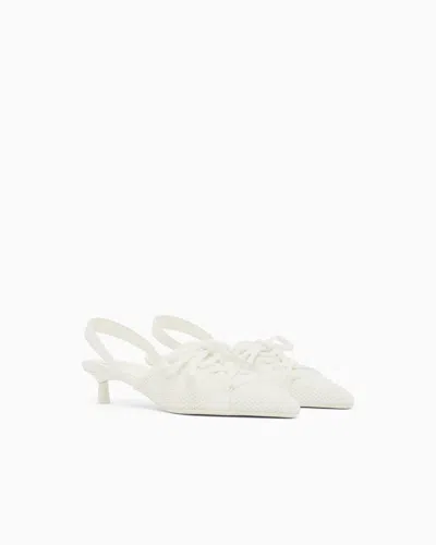 Armani Exchange Technical Fabric Pumps In White