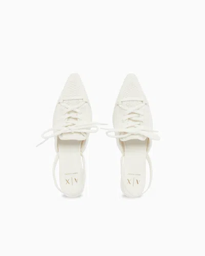 Armani Exchange Technical Fabric Pumps In White