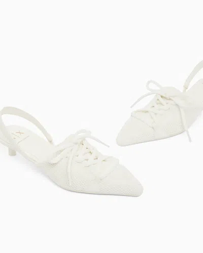Armani Exchange Technical Fabric Pumps In White