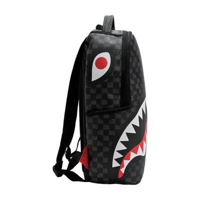 Sprayground Checkered Shark-print Backpack In Black