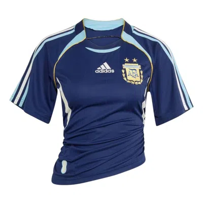 Adidas Originals Argentina Reconstructed Bringback Striped Short-sleeve T-shirt In Blue