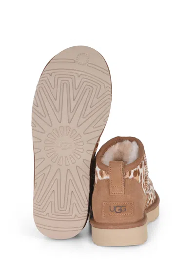 Ugg Stivaletto Donna Classic Ultra Mini Felicity Leopard Jasmine In Brown