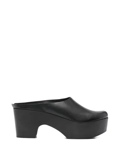 Daniela Gregis Leather Mules In Black