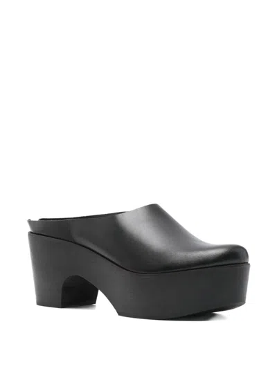 Daniela Gregis Leather Mules In Black