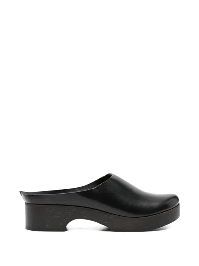 Daniela Gregis Leather Mules In Black