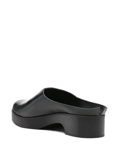 Daniela Gregis Leather Mules In Black