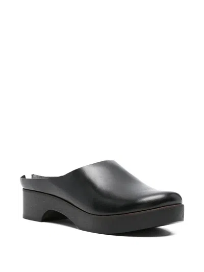 Daniela Gregis Leather Mules In Black