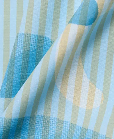 Lacoste Short-sleeve Camp Collar Shirt With Abstract Waves In Neutral