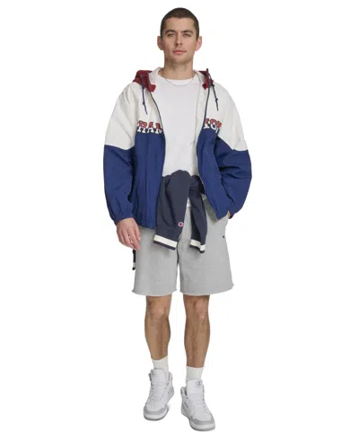 Champion Men's Packable Windbreaker Jacket In Blue