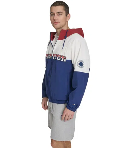 Champion Men's Packable Windbreaker Jacket In Blue