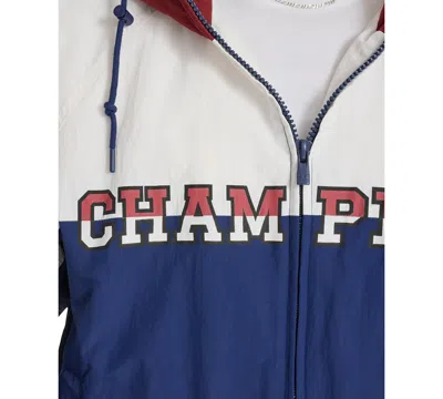 Champion Men's Packable Windbreaker Jacket In Blue