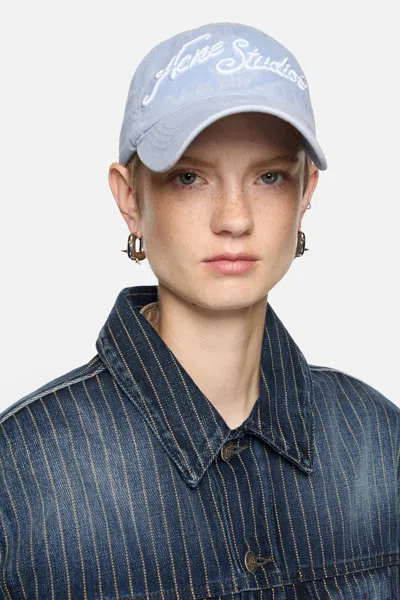 Acne Studios Embroidered Logo Cap In Blue