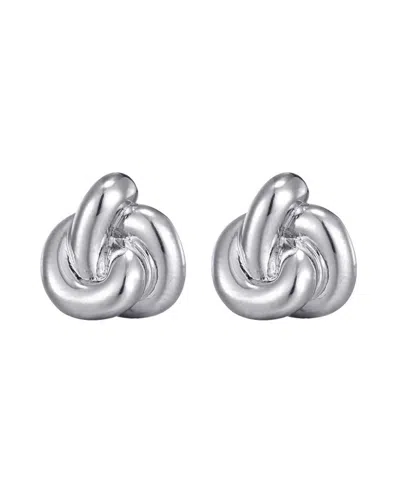 Adornia Silver Plated Chubby Knot Stud Earrings In Metallic