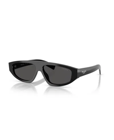 Prada 0pr C02s Angular Black Sunglasses In Black