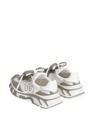 Dolce & Gabbana Dg Country Road Sneaker In Leather And Fabric In White