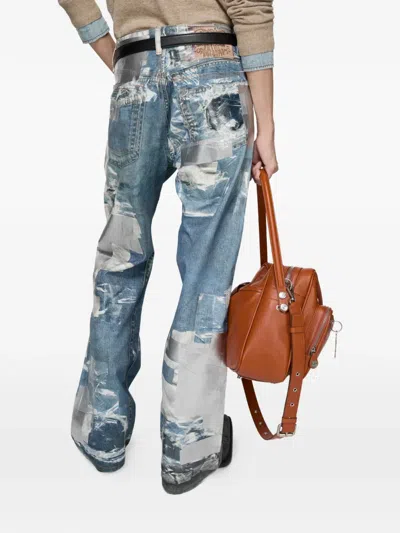 Acne Studios Patchwork Trousers In Blue