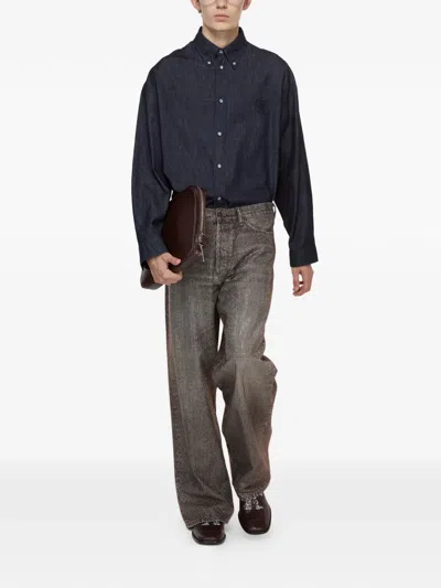 Acne Studios Patch Washed-black Jeans In Gray