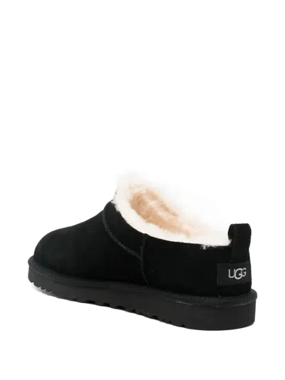 Ugg Classic Micro Suede Slippers In Black