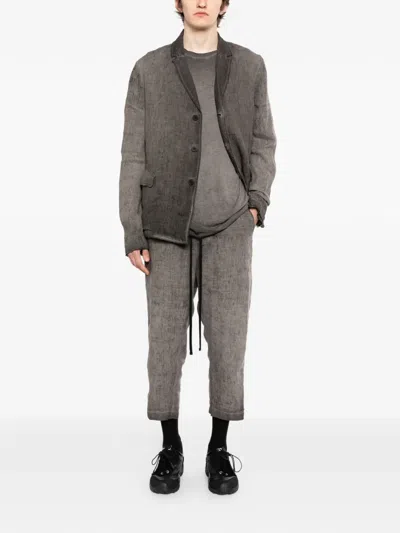 Thom Krom Linen Button-up Jacket In Gray