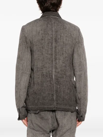 Thom Krom Linen Button-up Jacket In Gray