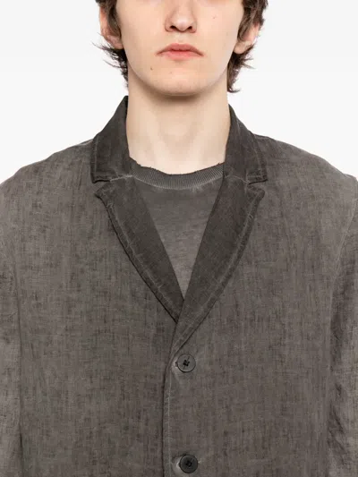 Thom Krom Linen Button-up Jacket In Gray