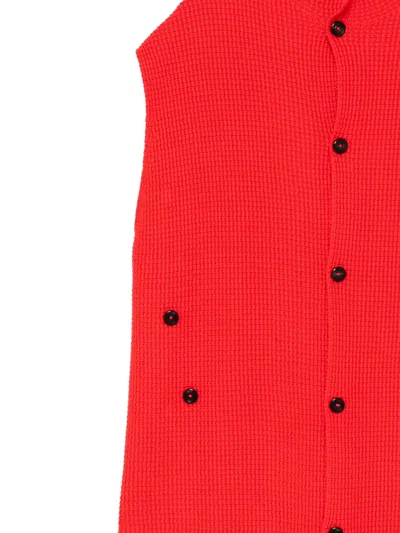 Samuel Gui Yang Buttoned Knitted Top In Red