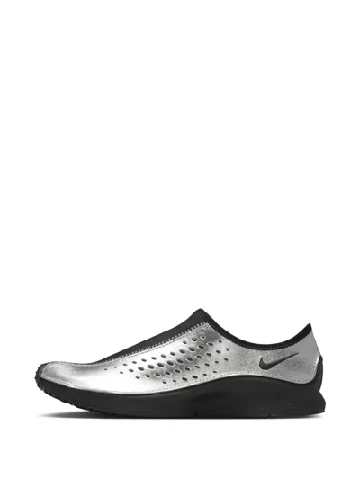 Nike Air Superfly Suede And Perforated Metallic Leather Sneakers In Silver